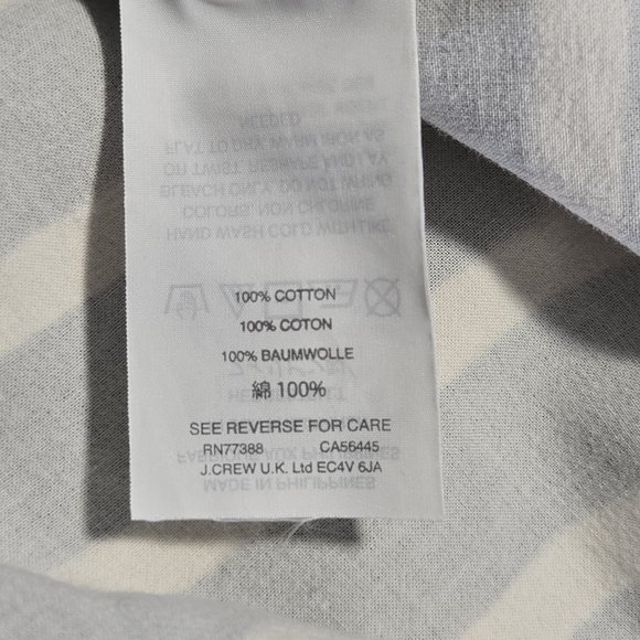 J Crew Womens Black White Striped Cotton Ruffle Bell Half Sleeve Dress Size XS - Picture 6 of 8